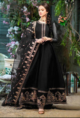 Shahi Border Embroidered Maxi with Neck Embroidery & Dupatta – 3 Piece