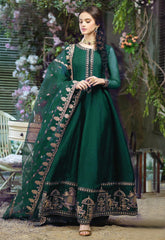 Shahi Border Embroidered Maxi with Neck Embroidery & Dupatta – 3 Piece