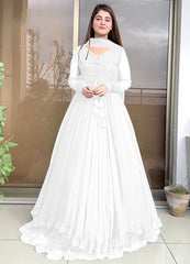 Two-Layer Border Maxi with Lace Detailing & Dupatta - 3 Piece