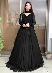 Two-Layer Border Maxi with Lace Detailing & Dupatta - 3 Piece