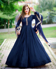 3 Piece - Embroidered Long Maxi with Kaya Work