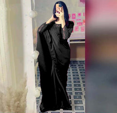 Pearl & Sequin Embroidered Silk Saree – Full Set