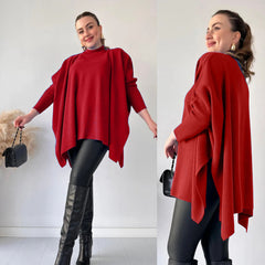 Revayat Bat-Wing Style Poncho Top For Women