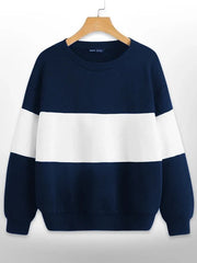 Navy Blue And White Block Sweatshirt