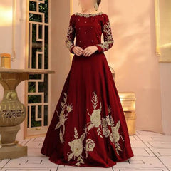 Heavy Embroidered Shamoz Maxi