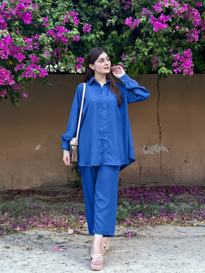 2 Piece - Western Style Plain Georgette Co-Ord Set