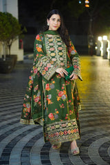 Sequence Patched Embroidered Neck, Sleeves and Daman with Printed Trouser and Dupatta - 3 Piece