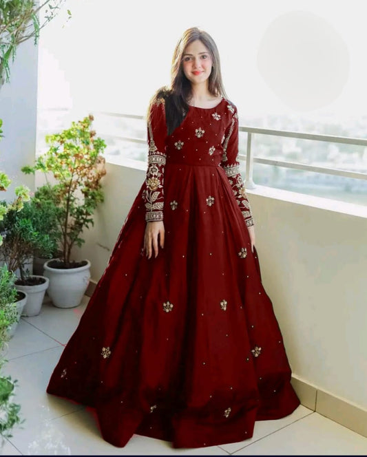 Zarri Sequin Chiffon Maxi Set