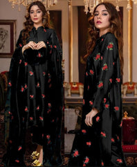 Rose Embroidery Shirt With Embroidery Dupatta - 3 piece