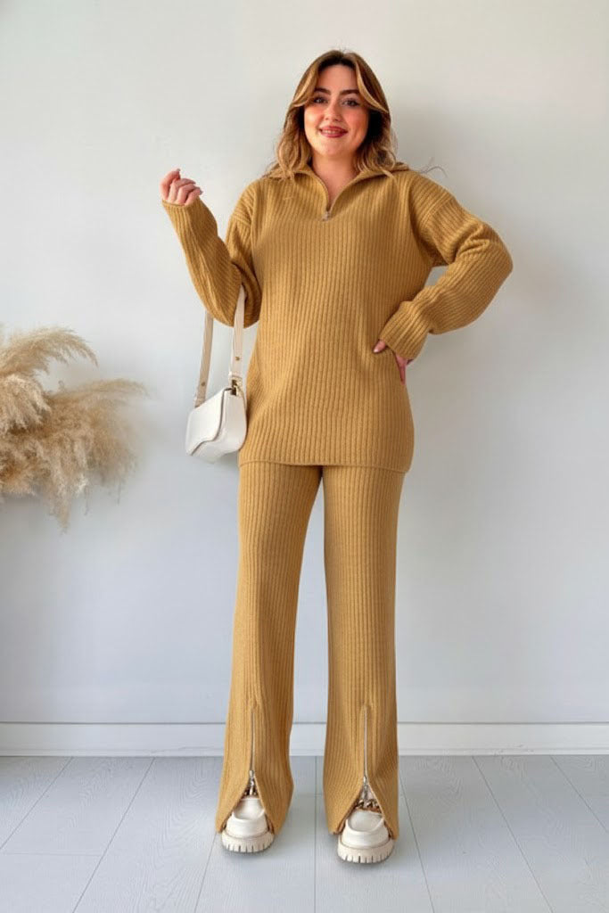 Revayat Double Zipper 2 Piece Co-Ord Set For Women