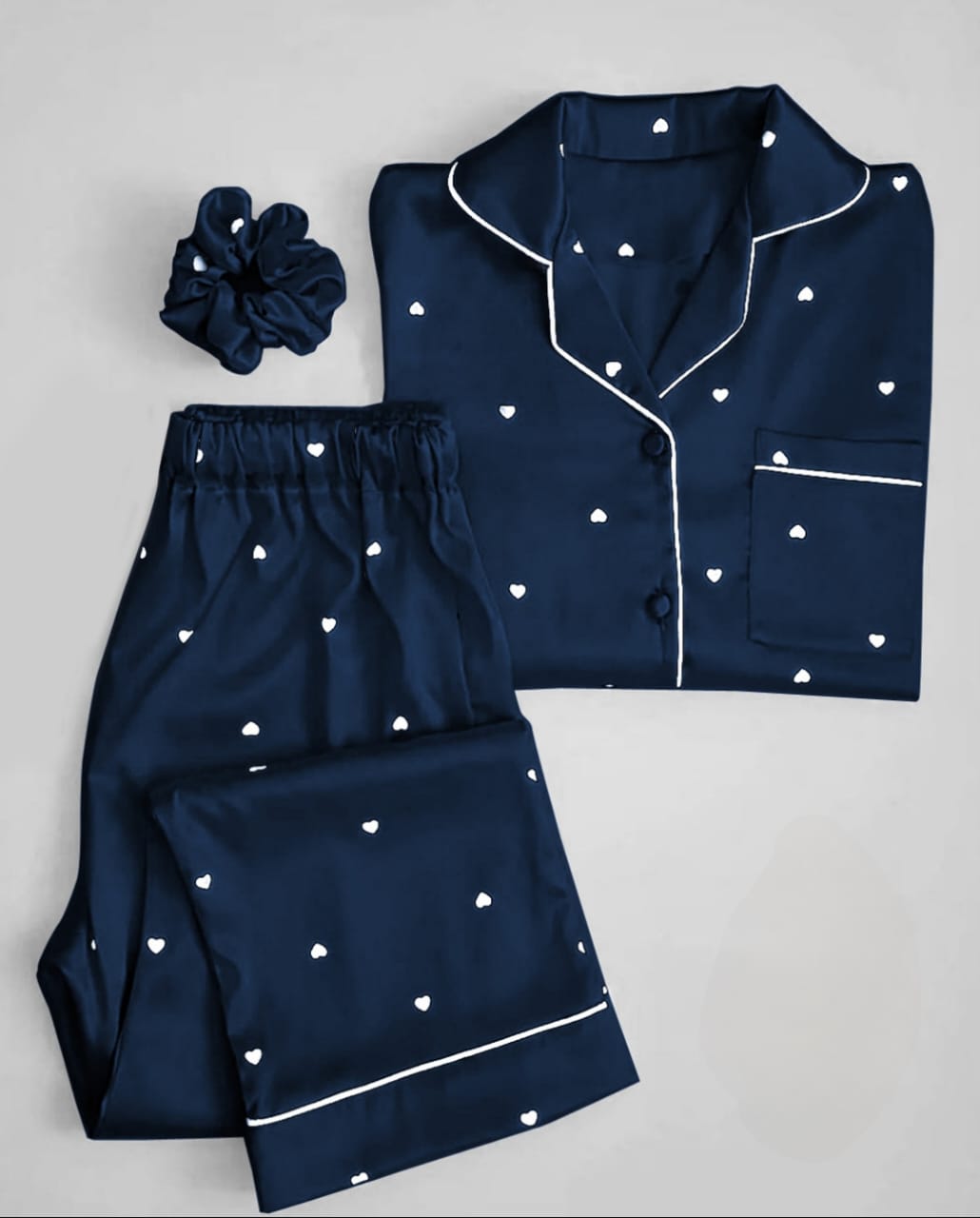 Heart Printed Night Suit