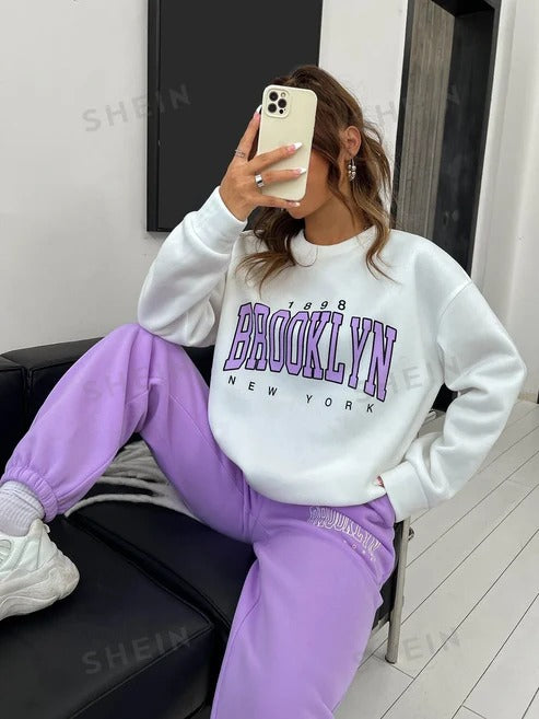 Revayat Purple BROOKLYN Printed 2 Pieces Co-Ord Sets For Women