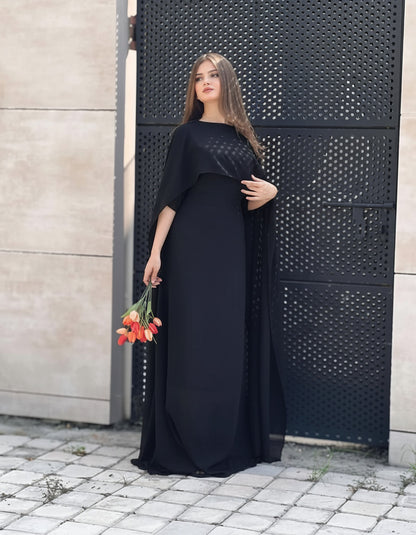 Cape Shawl Style Maxi in Chiffon - 2 piece
