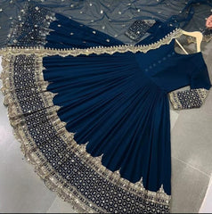 Sequins Embroidered Maxi with Border Sleeve Embroidery & Sequins Dupatta - 3 Piece