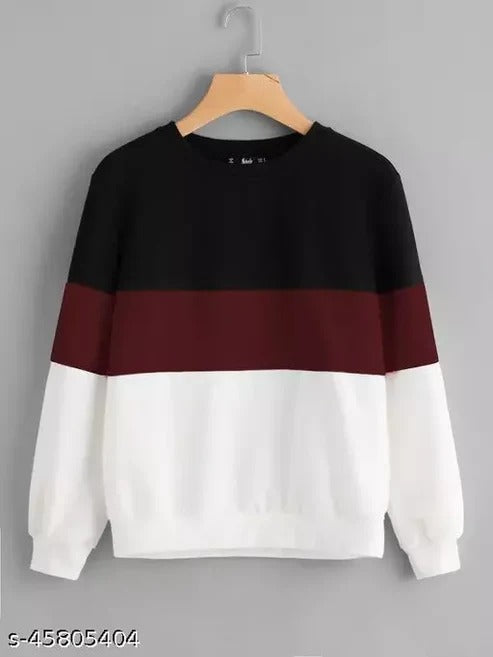 Black Maroon and White Block Sweatshirt