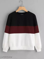 Black Maroon and White Block Sweatshirt