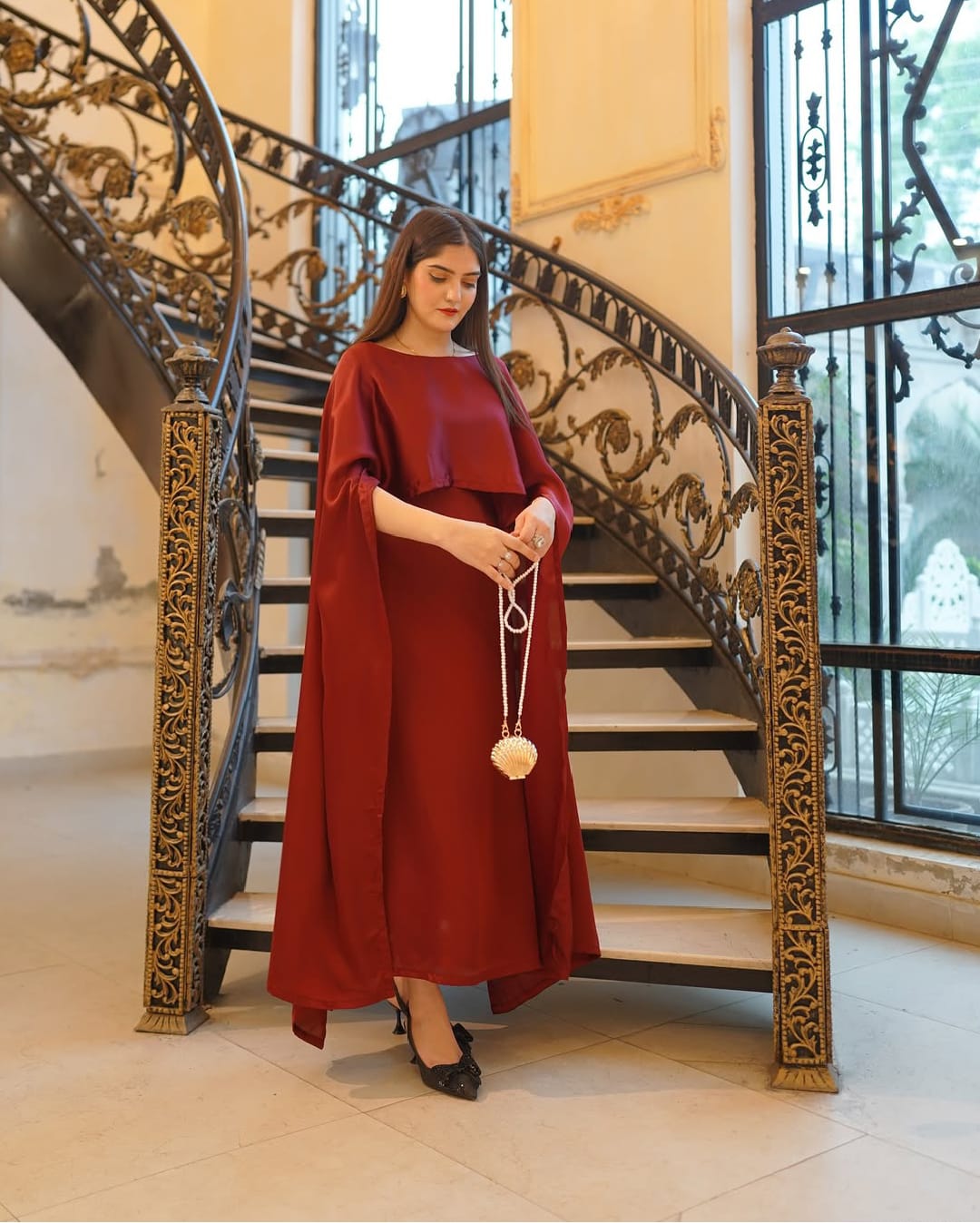 Cape Shawl Style Maxi - 2 Piece