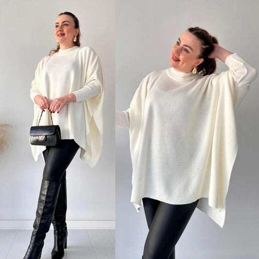 Revayat Bat-Wing Style Poncho Top For Women