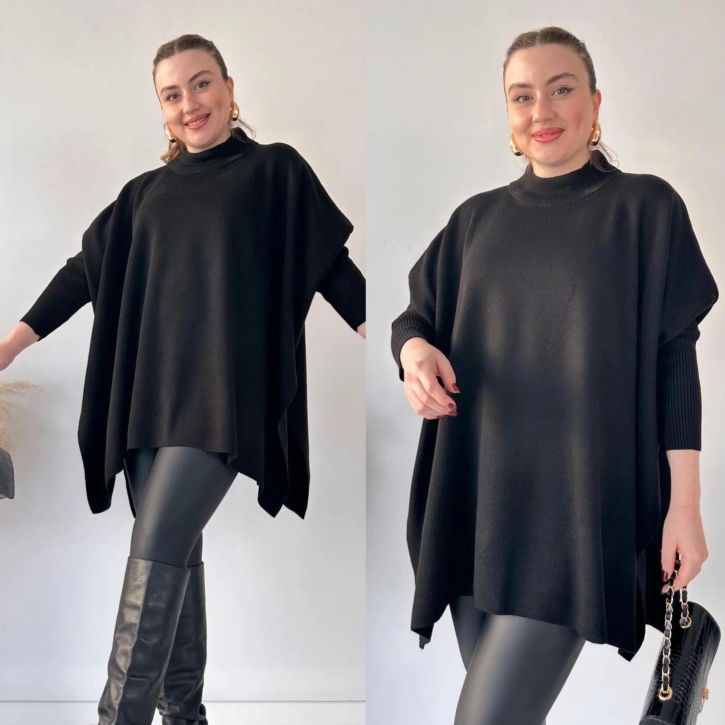 Revayat Bat-Wing Style Poncho Top For Women