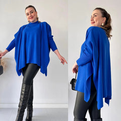 Revayat Bat-Wing Style Poncho Top For Women