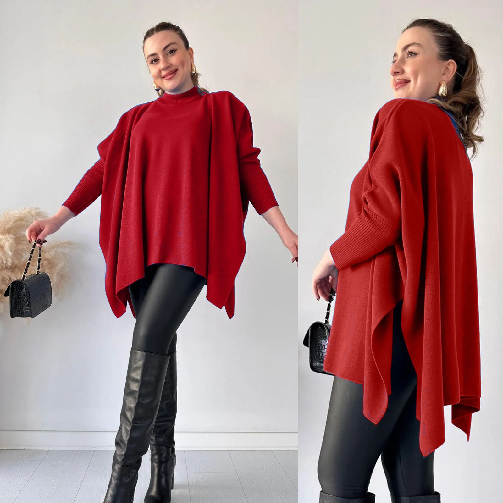 Revayat Bat-Wing Style Poncho Top For Women
