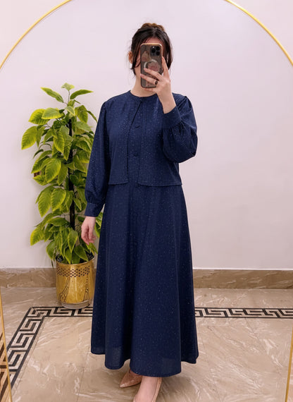 Moonlight Glitter Jacket with Maxi with adjustable Belt attached - 2 Piece