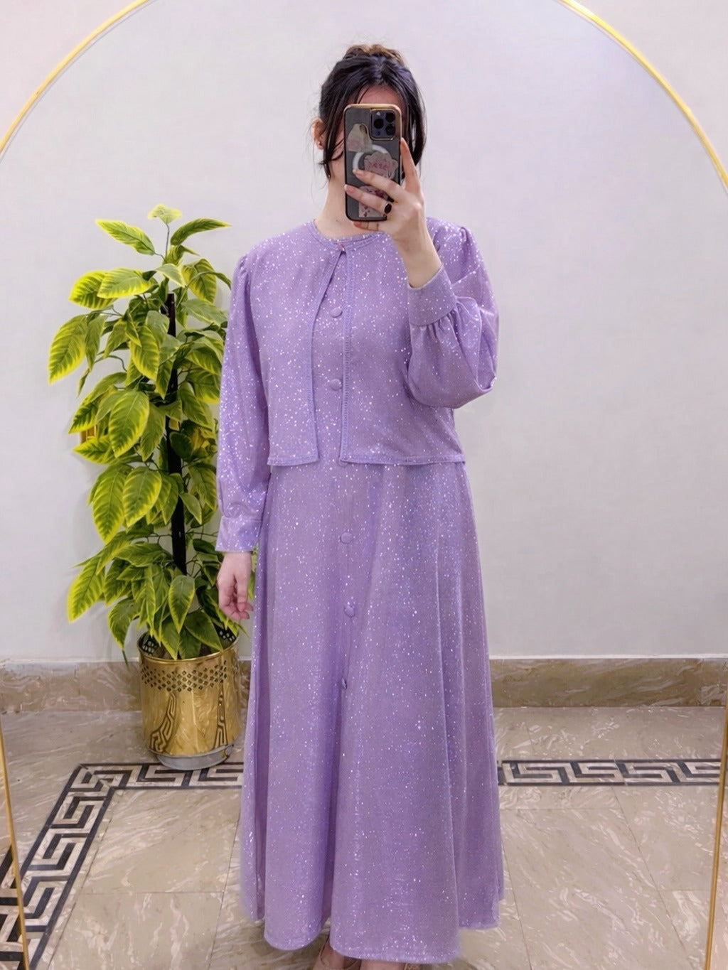 Moonlight Glitter Jacket with Maxi with adjustable Belt attached - 2 Piece