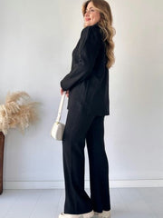 Revayat Black Double Zipper 2 Piece Co-Ord Set For Women