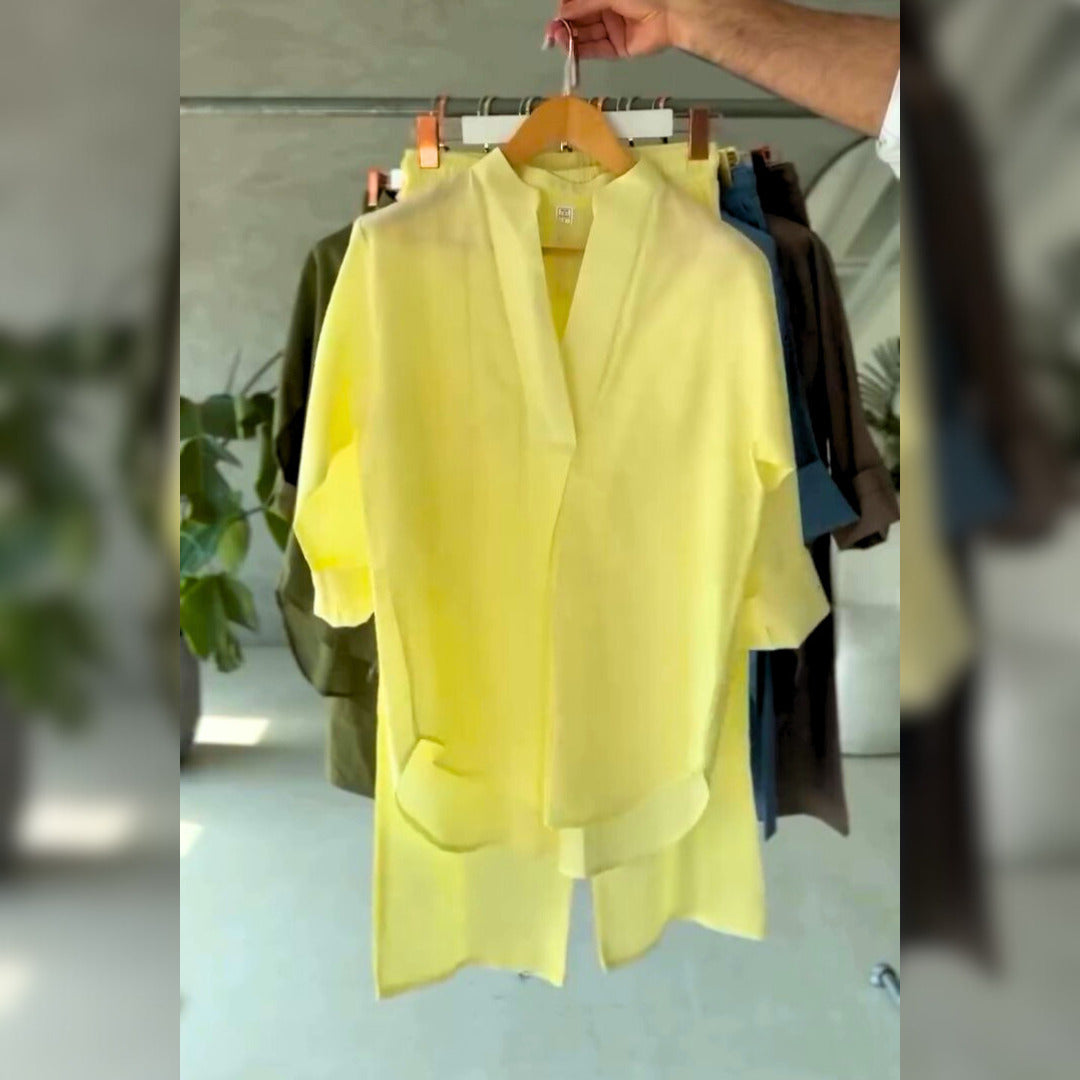 Minimal Design Kurta Trouser 2 Piece Co-Ord Set