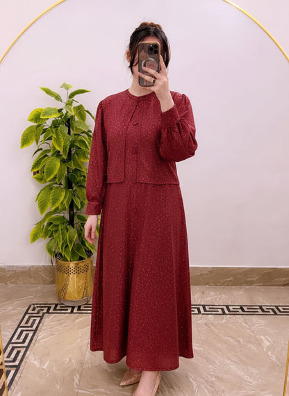 Moonlight Glitter Jacket with Maxi with adjustable Belt attached - 2 Piece