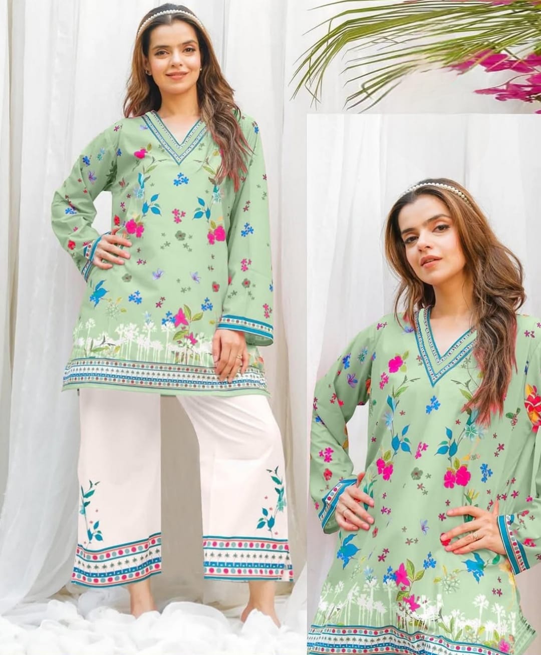 Allover Digital Printed Swiss Lawn - 2 Piece Coord Set