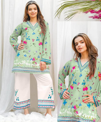 Allover Digital Printed Swiss Lawn - 2 Piece Coord Set