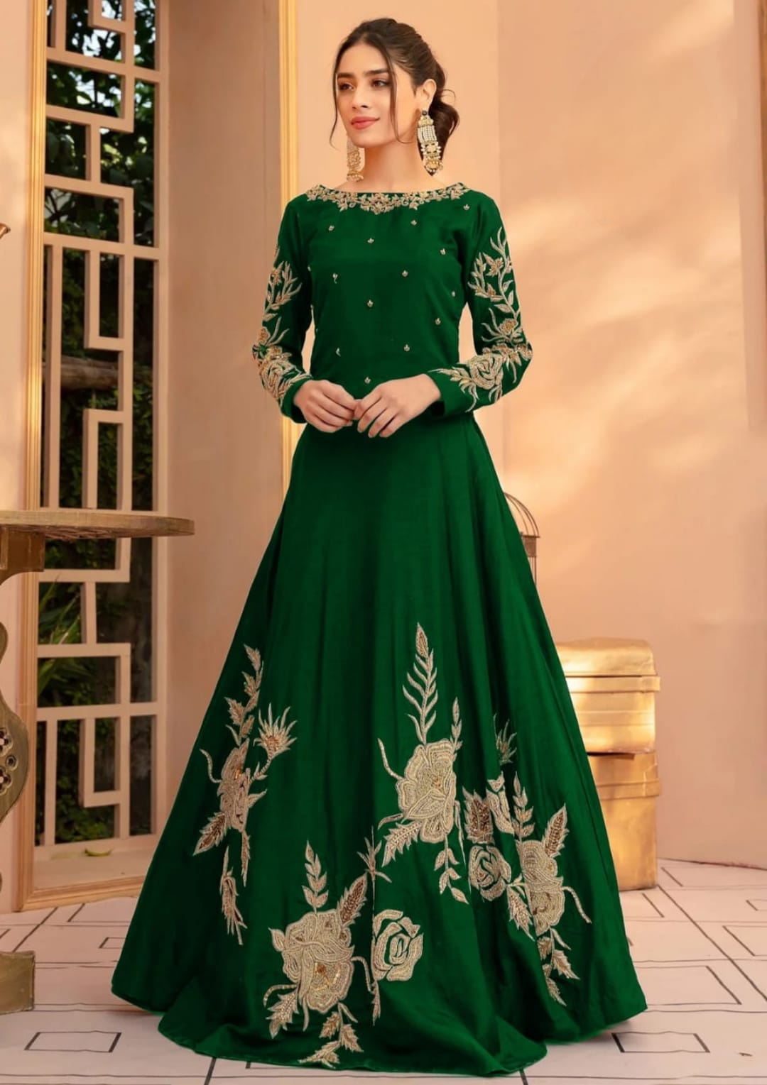 Heavy Embroidered Shamoz Maxi