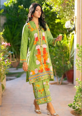 Swiss Lawn Digital Printed Cord Set With Mirror Lace - 2 Piece