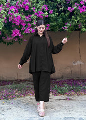 2 Piece - Western Style Plain Georgette Co-Ord Set