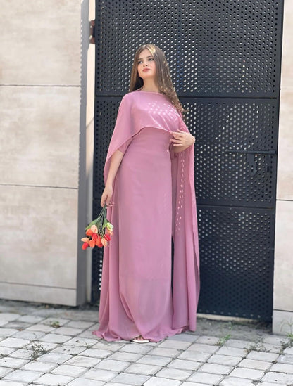Cape Shawl Style Maxi in Chiffon - 2 piece