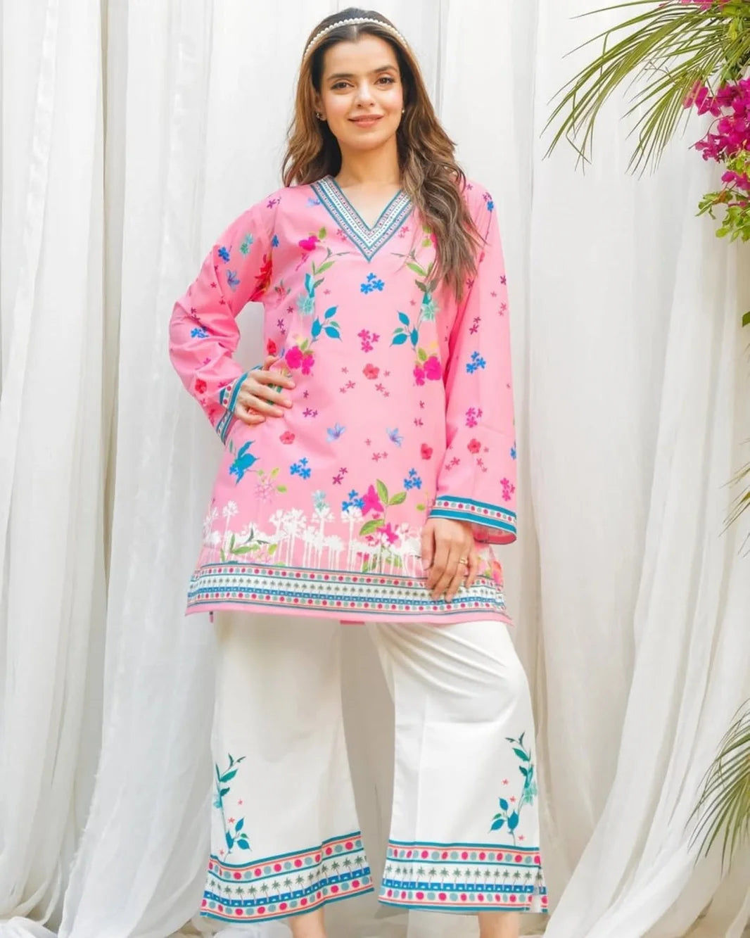 Allover Digital Printed Swiss Lawn - 2 Piece Coord Set